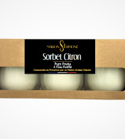 Maison Simone - Glaces au Lait de Bufflonne - Trio Sorbet Citron de Sicile à l'eau purifiée - 3 x 90g