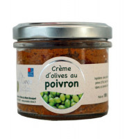 Les amandes et olives du Mont Bouquet - Crème d'olives aux poivrons 100 g