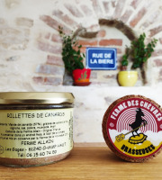 Ferme des Chèvres Brasseuses - Rillettes de canard nature - Pot de 200g