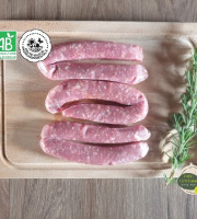 GAEC Côte Pardin - 12 Saucisses 100 % Veau BIO Race Aubrac - 900 g - PAQUES