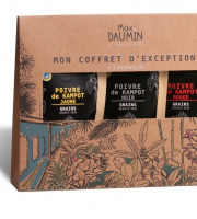 Epices Max Daumin - Coffret Poivres - Trilogie De Kampot (noir, Jaune, Rouge Bio & Igp)