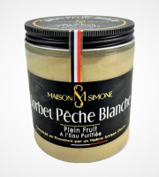 Maison Simone - Glaces au Lait de Bufflonne - Sorbet "Plein Fruit" Pêche Blanche à l'eau purifiée - 350g