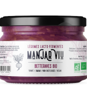 Manjar Viu : Légumes lacto fermentés - Betteraves - chou blanc - cumin - Bio - lacto-fermentés - 220 g