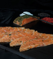 Thierry Salas, fumage artisanal - Plaquette de saumon gravlax - tranchage scandinave - 200g