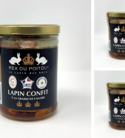 Eleveurs d'Orylag - REX DU POITOU - Assortiment de 3 Confits de Lapin de 750g : cuisses, râbles et gigolettes