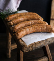 Ferme Porc & Pink - Saucisses Confites au piment doux cuitent sous vide basse température