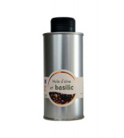 Les amandes et olives du Mont Bouquet - Huile d'olive au basilic frais 20 cl