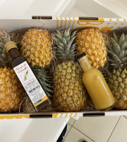 La Box Fruitée -  Fruits de la Réunion - BOX ROYALE- 5 Ananas, 1 jus, 1 sirop de Vanille