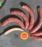 Domaine des Alliers -  Bœuf d'exception - 6 Saucisses de bœuf, AOC Maine-Anjou, BIO – 380 g  [SURGELÉ]