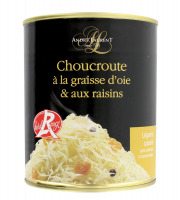 Choucroute André Laurent - Choucroute à la graisse d'oie et aux raisins - Lot de 12 boites de 400g