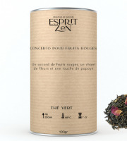 Esprit Zen - Thé Vert "Concerto pour fruits rouges" - fraise -  cerisre - papaye - Boite 100g