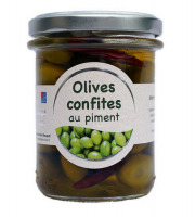 Les amandes et olives du Mont Bouquet - Olives Confites Aux Piments 165g