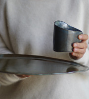 Atelier Eva Dejeanty - Service en Céramique idéal à offrir en coffret cadeau  : Assiette Taille L et Tasse S modèle Cellule