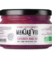 Manjar Viu : Légumes lacto fermentés - Choucroute rouge et gingembre - Bio - lacto-fermentée - 220 g