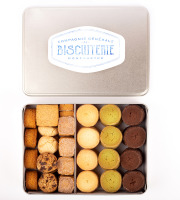 Compagnie Générale de Biscuiterie - Boîte en Métal avec Diamants, Palets Bretons, Pavés De La Butte®, Cookies - 800g