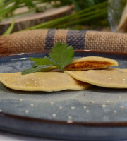 Maison Dejorges - Ravioli carotte comté sésame et note de coriandre - 1/2 pers