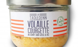 La Chikolodenn - Mijoté de morceaux de volaille au curry & kari gosse, courgettes et riz, bocal verre 280g tout prêt