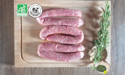 GAEC Côte Pardin - 12 Saucisses 100 % Veau BIO Race Aubrac - 900 g - PAQUES