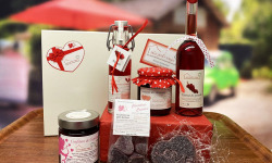 Les Perles Rouges - Coffret Cupidon avec Caresse de Groseille, sirop, confitures et Chicatines (pâtes de fruits)