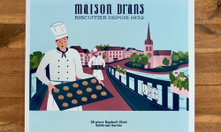 Biscuiterie Maison Drans - Boîte Fer Garnie De Sablés Au Beurre Aop 1000g - Bleu Ciel