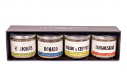 La Chikolodenn - Coffret cadeau de 4 rillettes de la mer (Saint Jacques, Homard, Dorade Crevette, Langoustine)