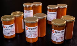 Gobert, l'abricot de 4 générations - Lot découverte 10 pots de confiture d'abricots : nature, sucre de canne, miel, romarin, 4 épices