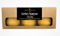 Maison Simone - Glaces au Lait de Bufflonne - Trio Sorbet Mangue à l'eau purifiée - 3 x 90g