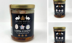 Eleveurs d'Orylag - REX DU POITOU - Assortiment de 3 Confits de Lapin de 750g : cuisses, râbles et gigolettes