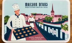 Biscuiterie Maison Drans - Boîte Fer Garnie De Sablés Au Beurre Aop 500g - Bleu Ciel