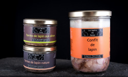 Les Viandes du Forez - Assortiment d'un Plat Cuisiné (Confit de Lapin) et de 2 Terrines (Olives et Nature)