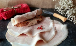 Les Viandes du Forez - Jambon blanc en 4 tranches épaisses, sans nitrites - porc fermier d'Auvergne