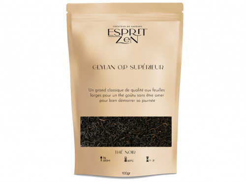 Esprit Zen - Thé Noir "Ceylan O.P Supérieur" - nature - Sachet 100g