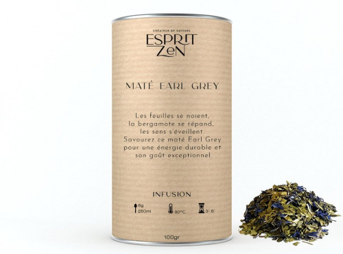 Esprit Zen - Infusion plaisir  " Maté Earl Grey " - Boite de 100