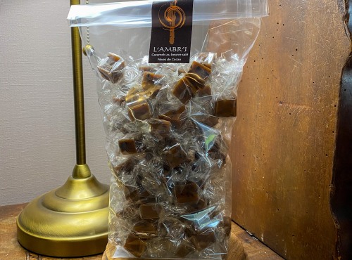 L'AMBR'1 Caramels et Gourmandises - Caramel Aux Fèves De Cacao - Sachet De 500g