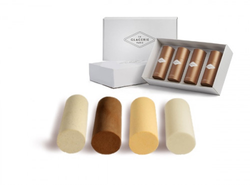 La Glacerie par David Wesmaël - Meilleur Ouvrier de France - Coffret 4 Tubes Glacés Aux Fruits Secs Gourmands