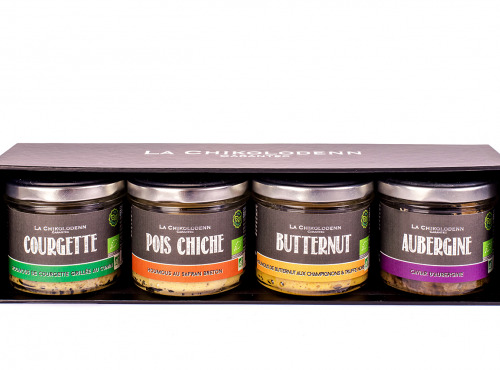 La Chikolodenn - Coffret cadeau 4 Houmous et caviar de légumes Bio La Chikolodenn