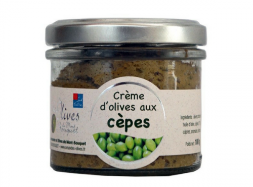 Les amandes et olives du Mont Bouquet - Crème d'olives aux cèpes 100 g