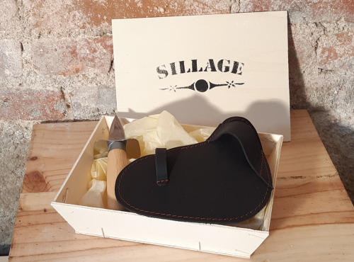 Sillage Maroquinerie - Coffret Gant Huîtrier Noir (gant + Couteau À Huîtres) - Pour Droitier