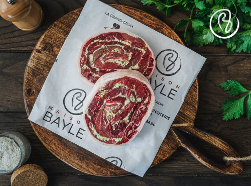 Maison BAYLE   -                                                                                                                                       Champions du Monde de boucherie 2016 - Effeuillé de Bœuf au Beurre d'Escargot - 400g