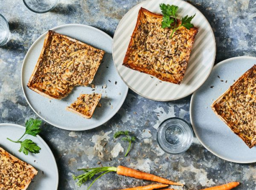 La Fabric Sans Gluten - Tarte Carottes Panais graines de cumin sésame