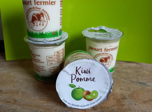 Ferme Chambon - Yaourts Au Lait Cru Et Aux Fruits (pomme-kiwi) X12