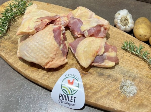 Charcuterie Commenges - 4 Hauts de Cuisses de Poulet Fermier BIO - 850gr