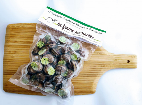 La Ferme Enchantée - [SURGELÉ] 100 Escargots PETIT GRIS Gris au Beurre à La Fleur de Sel