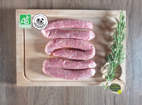 GAEC Côte Pardin - 12 Saucisses 100 % Veau BIO Race Aubrac - 900 g - PAQUES