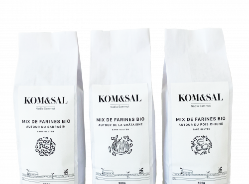 Kom&sal - Pack 3 mixs de farines bio sans gluten