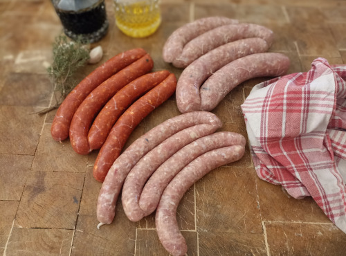 EARL Plumes et Laines - Colis Saucisses : Chipolatas, Saucisses, Merguez