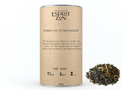 Esprit Zen - Thé Vert "Parfum d'oranger" - fleurs d'oranger - Boite 100g