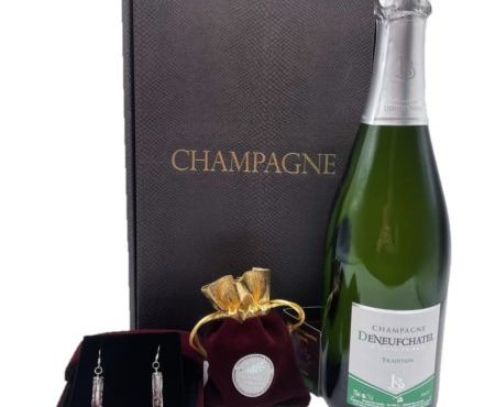 Le safran - l'or rouge des Ardennes - Cadeau Coffret fête des mères : Champagne, Safran et Boucle d'Oreilles