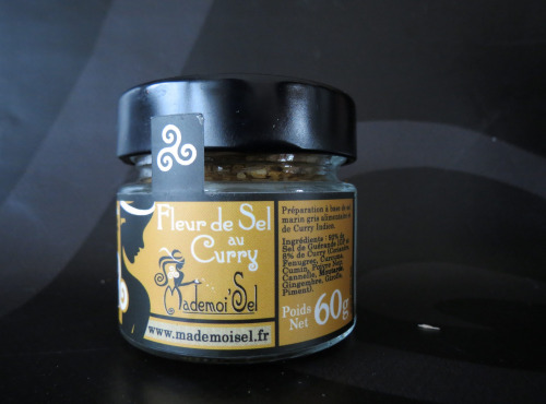 Le Panier à Poissons - Fleur De Sel Au Curry 60g, 100% Sel De Guérande