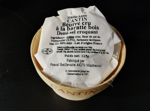 La Fromagerie Marie-Anne Cantin - Bourriche De Beurre Cru À La Baratte Demi-sel Croquant - 125 Gr